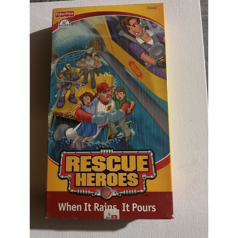 Rescue Heroes When It Rains, It Pours VHS 1999 Fisher Price Sealed